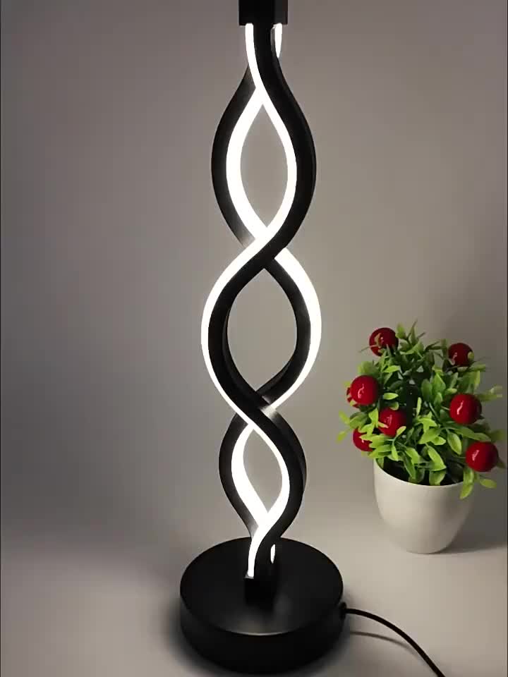 Lampe de bureau à ruban LED ondulant, 34,5 cm, sur socle