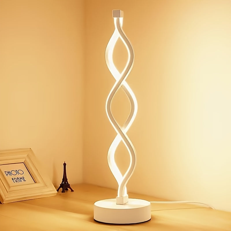 Lampe de bureau à ruban LED ondulant, 34,5 cm, sur socle