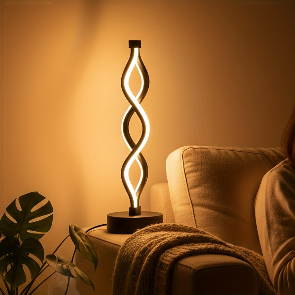 Lampe de bureau à ruban LED ondulant, 34,5 cm, sur socle