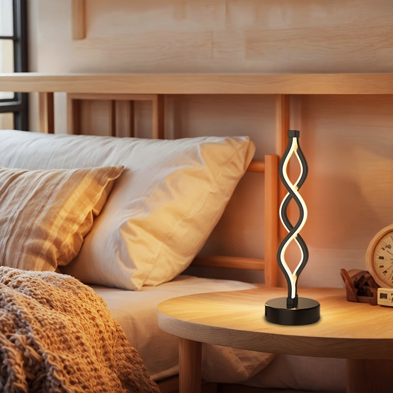 Lampe de bureau à ruban LED ondulant, 34,5 cm, sur socle