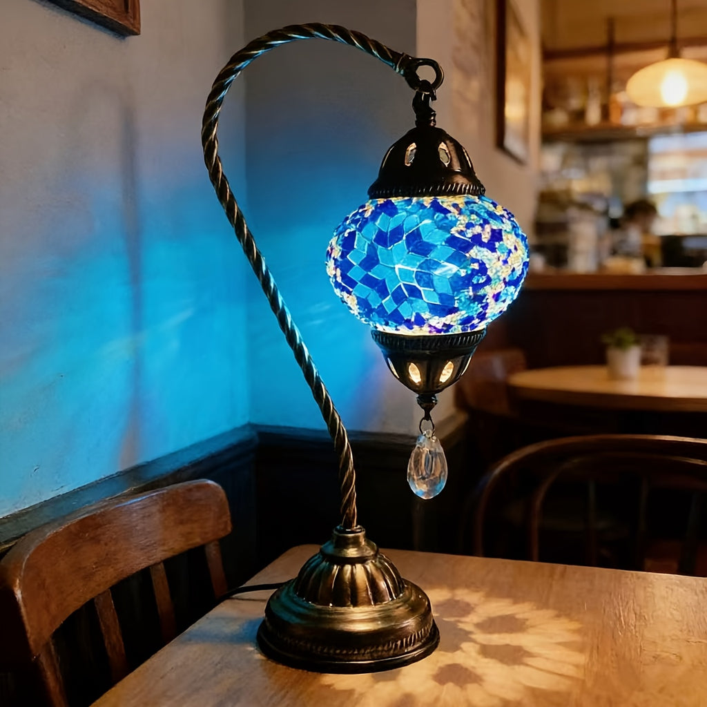 Lampe de bureau turque mosaïque - Ambiance bleue exotique — photo 1