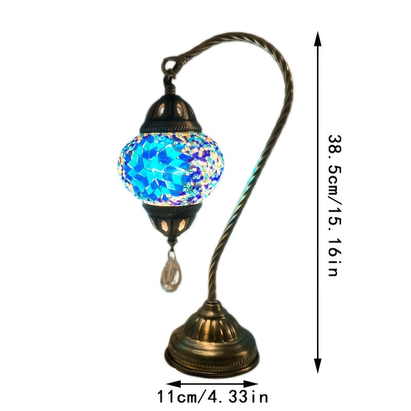 Lampe de bureau turque mosaïque - Ambiance bleue exotique — photo 2