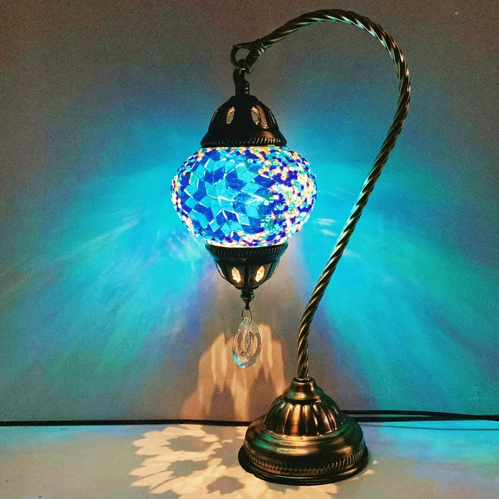 Lampe de bureau turque mosaïque - Ambiance bleue exotique — photo 3