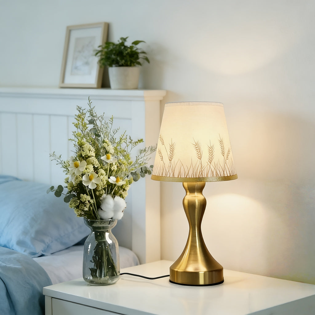 Lampe de bureau vintage - Abat-jour tissu élégant — photo 1