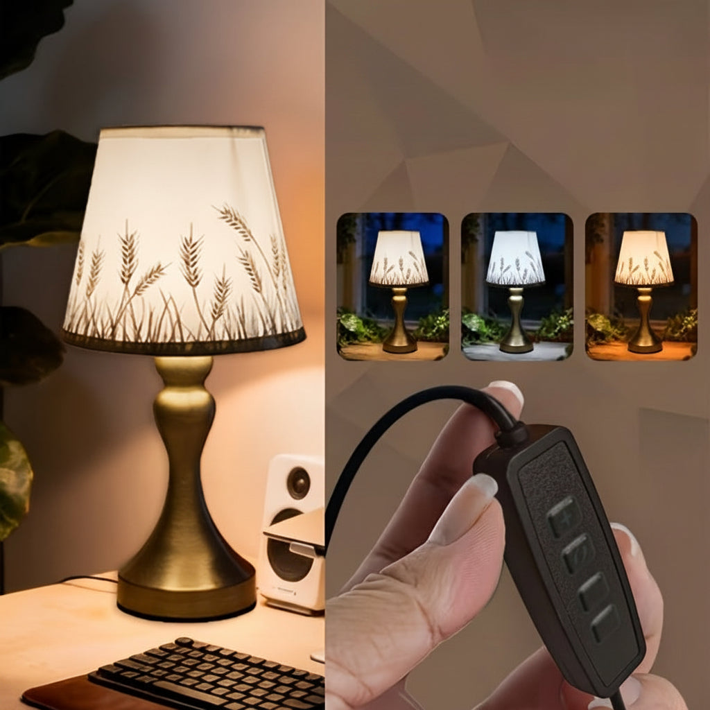 Lampe de bureau vintage - Abat-jour tissu élégant — photo 6