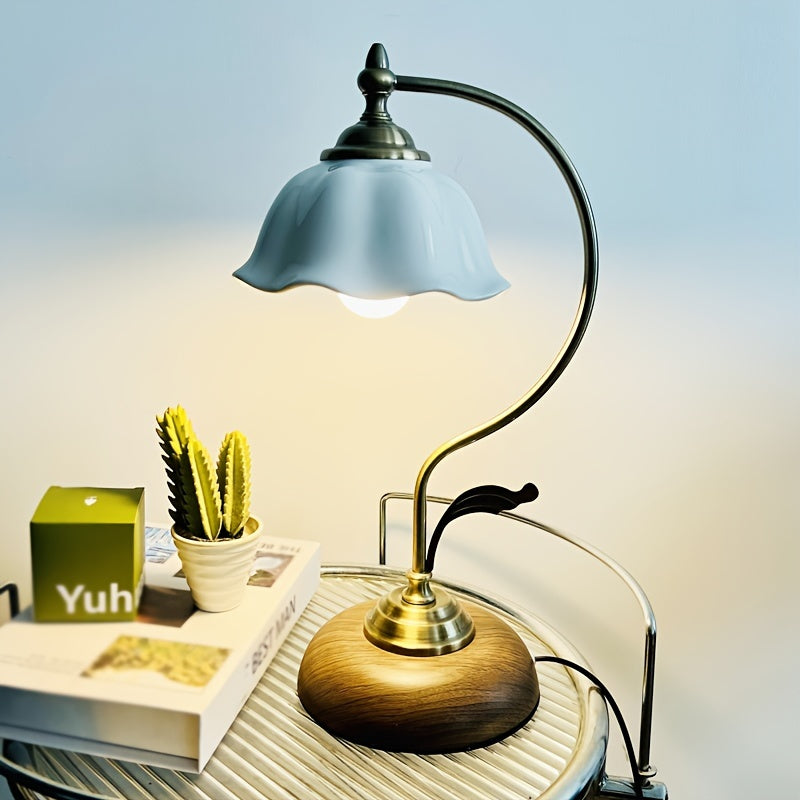 Lampe de bureau vintage col de cygne – Abat-jour céramique — photo 1