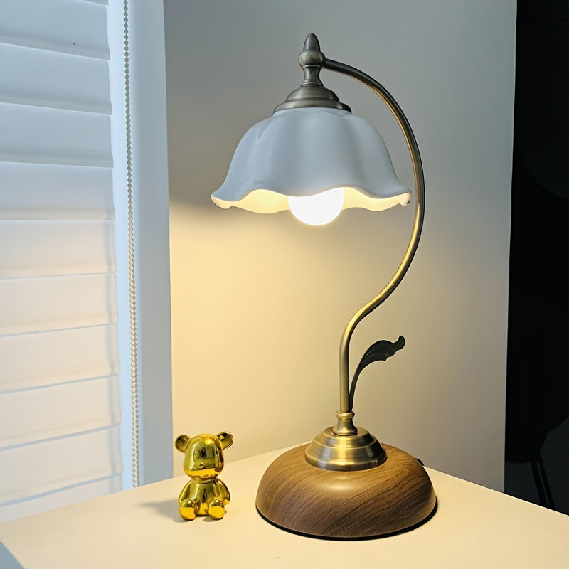 Lampe de bureau vintage col de cygne – Abat-jour céramique — photo 4