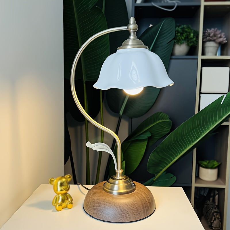 Lampe de bureau vintage col de cygne – Abat-jour céramique — photo 5