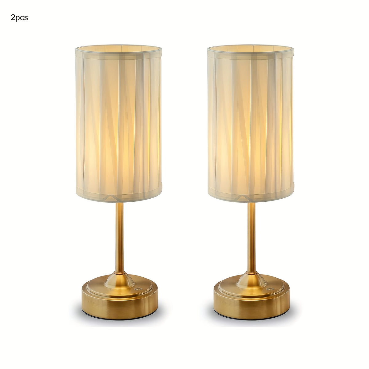 Lampe de bureau vintage tactile sans fil – Abat-jour tissu — photo 3