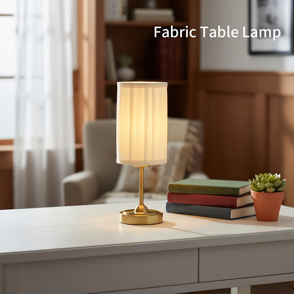 Lampe de bureau vintage tactile sans fil – Abat-jour tissu — photo 5