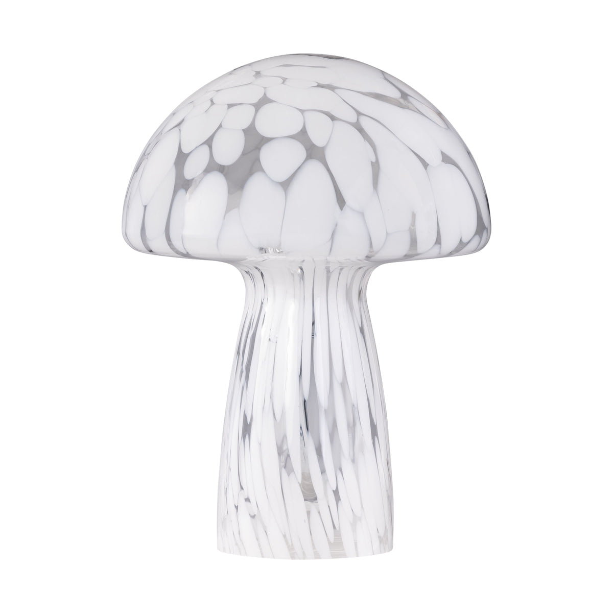 Lampe champignon en verre blanc moucheté - Style rétro 70 — photo 3
