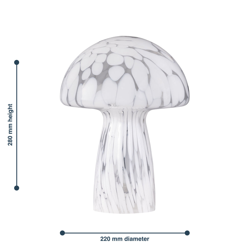 Lampe champignon en verre blanc moucheté - Style rétro 70 — photo 5