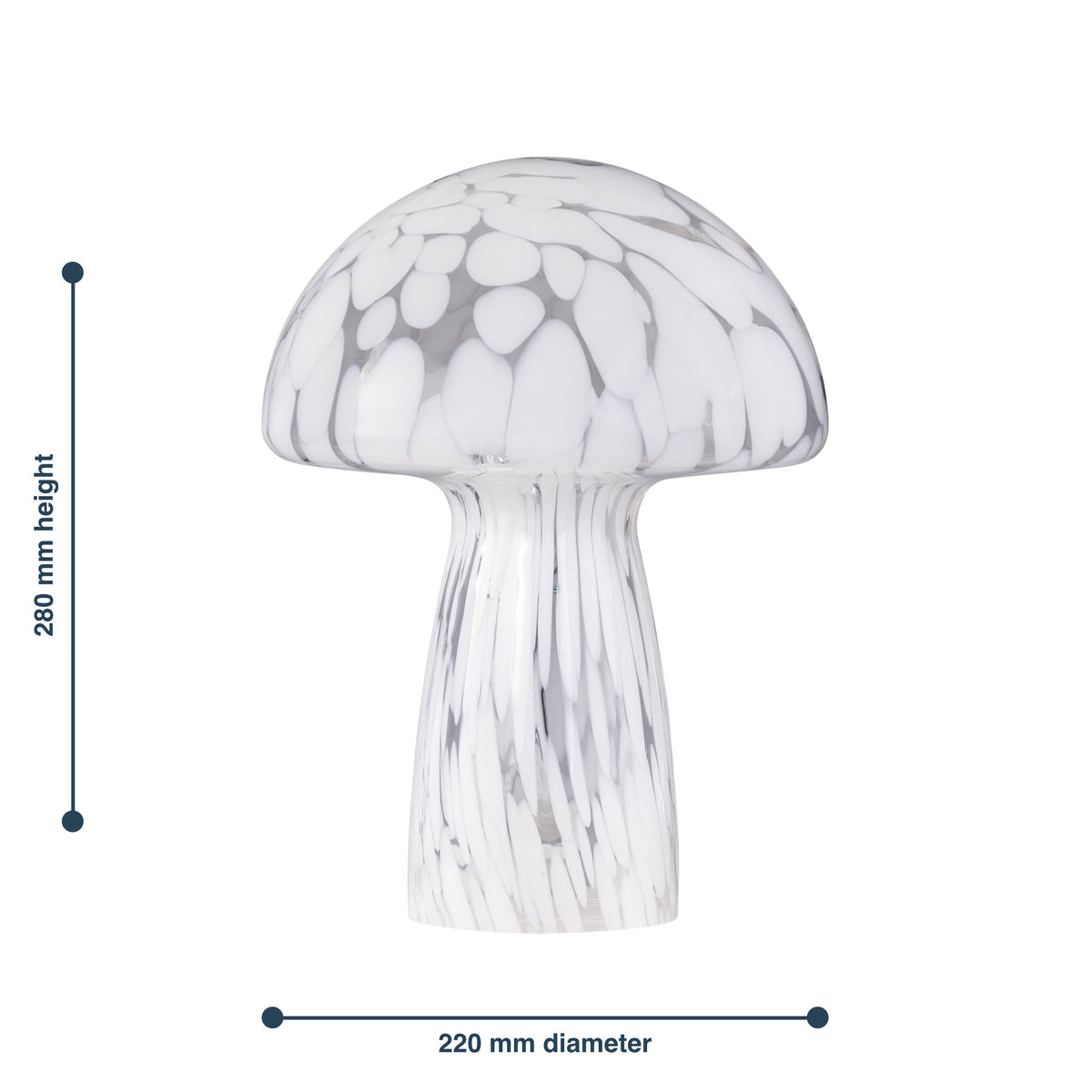 Lampe champignon en verre blanc moucheté - Style rétro 70 — photo 5