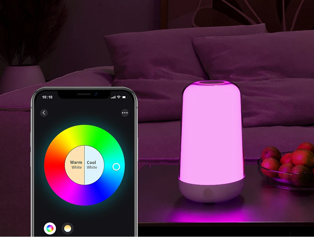 Lampe de chevet connectée RGB - Tactile et rechargeable — photo 5 Image