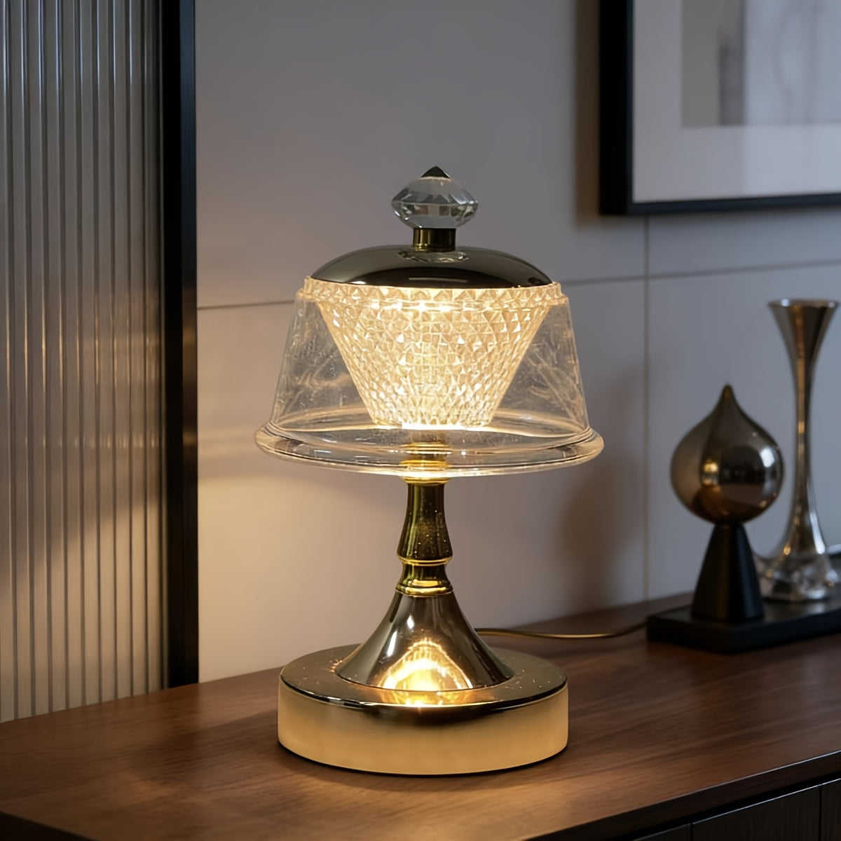 Lampe de chevet LED en cristal – Ambiance douce et chaleureuse — photo 2