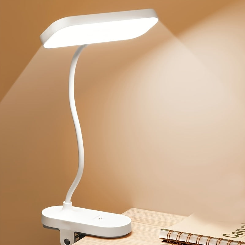 Lampe de bureau à clip rechargeable, lot de 2, tête plate
