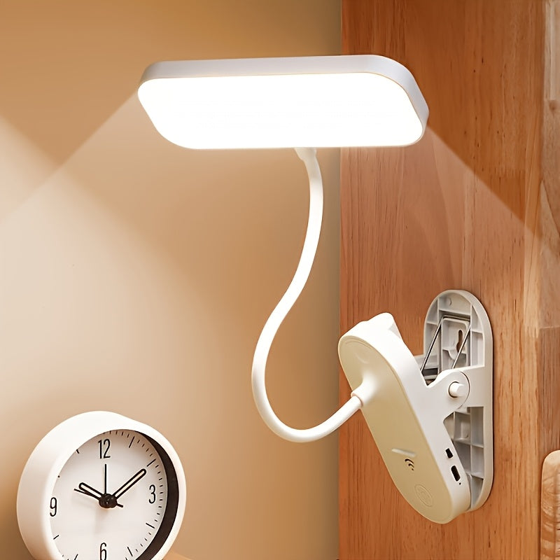 Lampe de bureau à clip rechargeable, lot de 2, tête plate