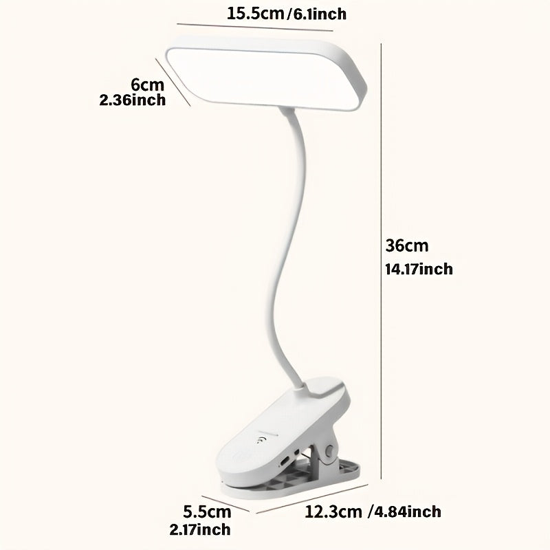 Lampe de bureau à clip rechargeable, lot de 2, tête plate
