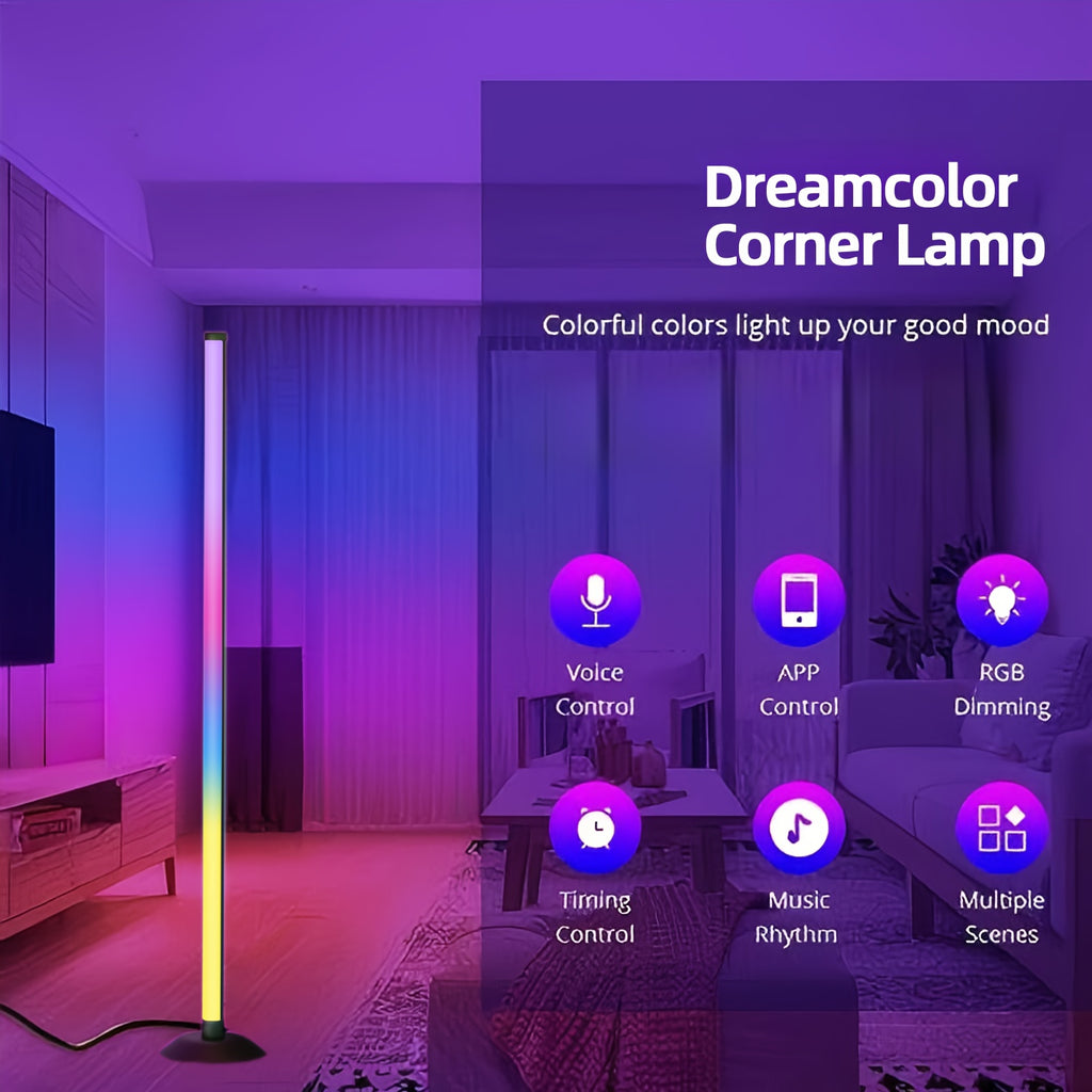 Lampe de bureau d'angle RGB connectée de 122 cm sur port USB