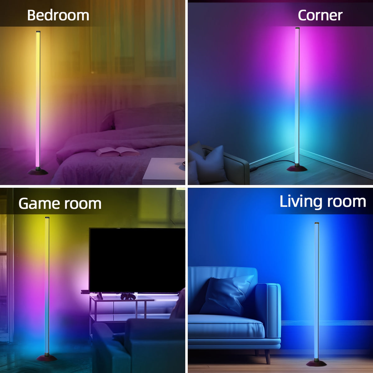 Lampe de bureau d'angle RGB connectée de 122 cm sur port USB