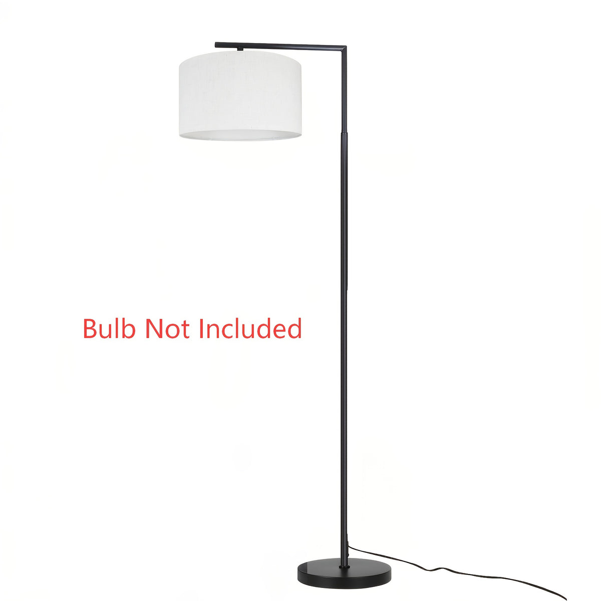 Lampe de bureau à arc de 166 cm, abat-jour tambour noir