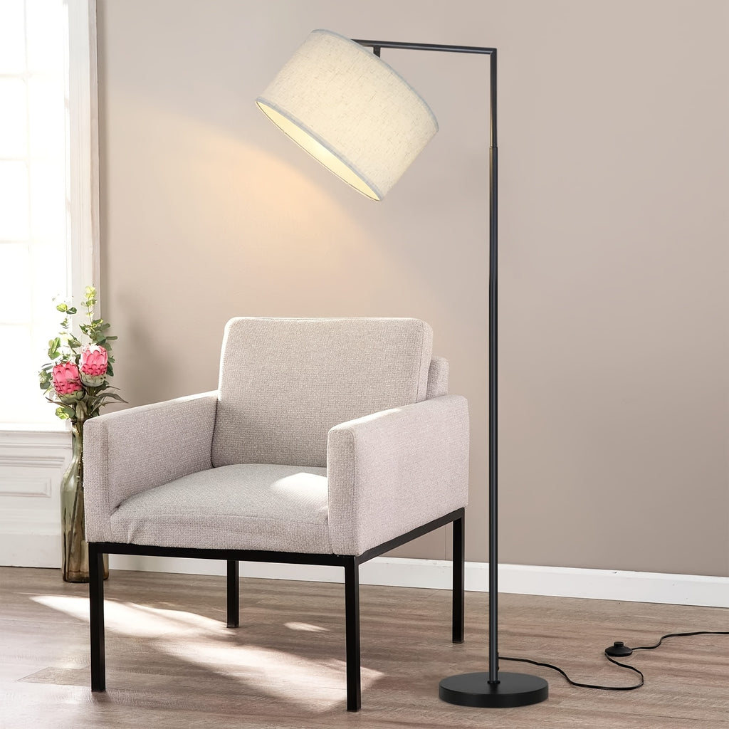 Lampe de bureau à arc de 166 cm, abat-jour tambour noir
