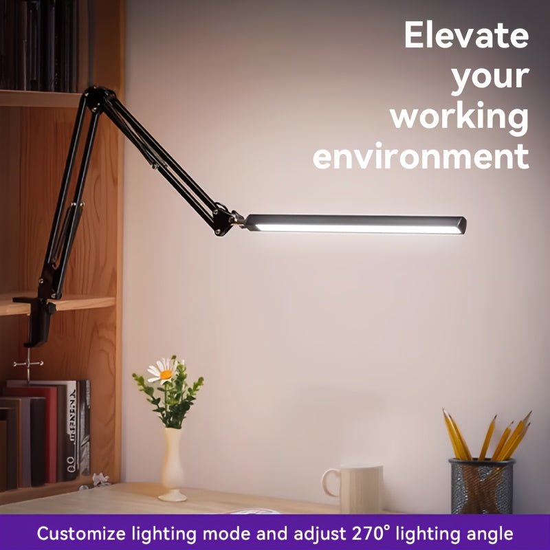 Lampe de bureau architecte à pince, bras à ressorts, noire