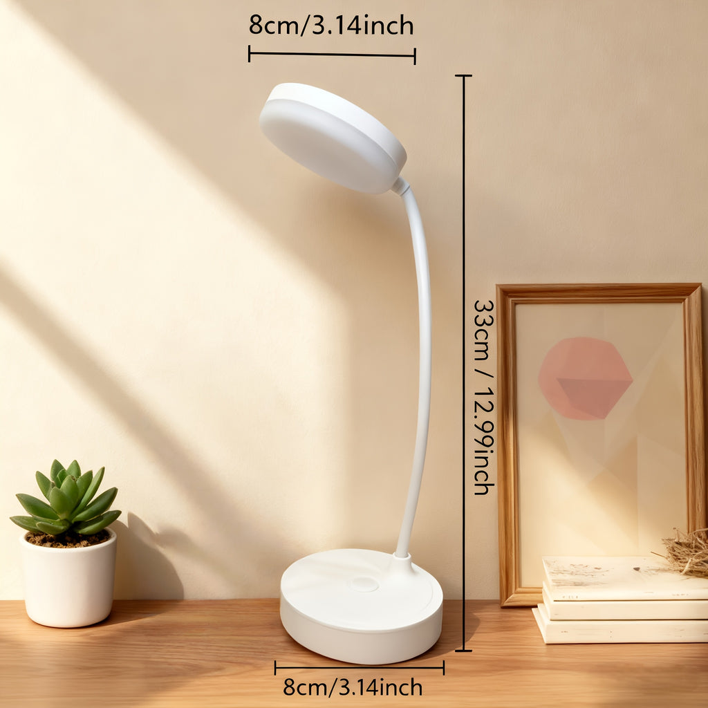 Lampe de bureau blanche à col de cygne, 33 cm de hauteur