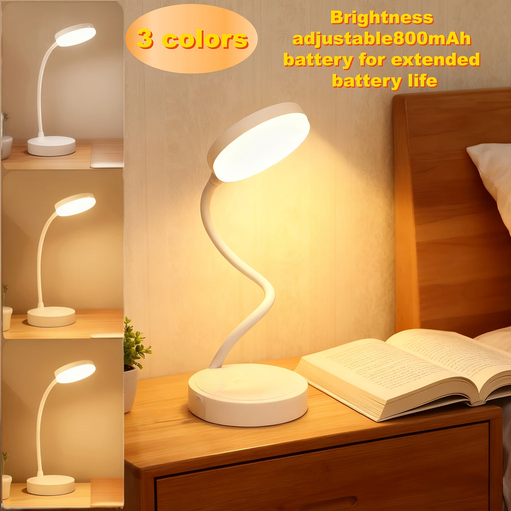 Lampe de bureau blanche à col de cygne, 33 cm de hauteur