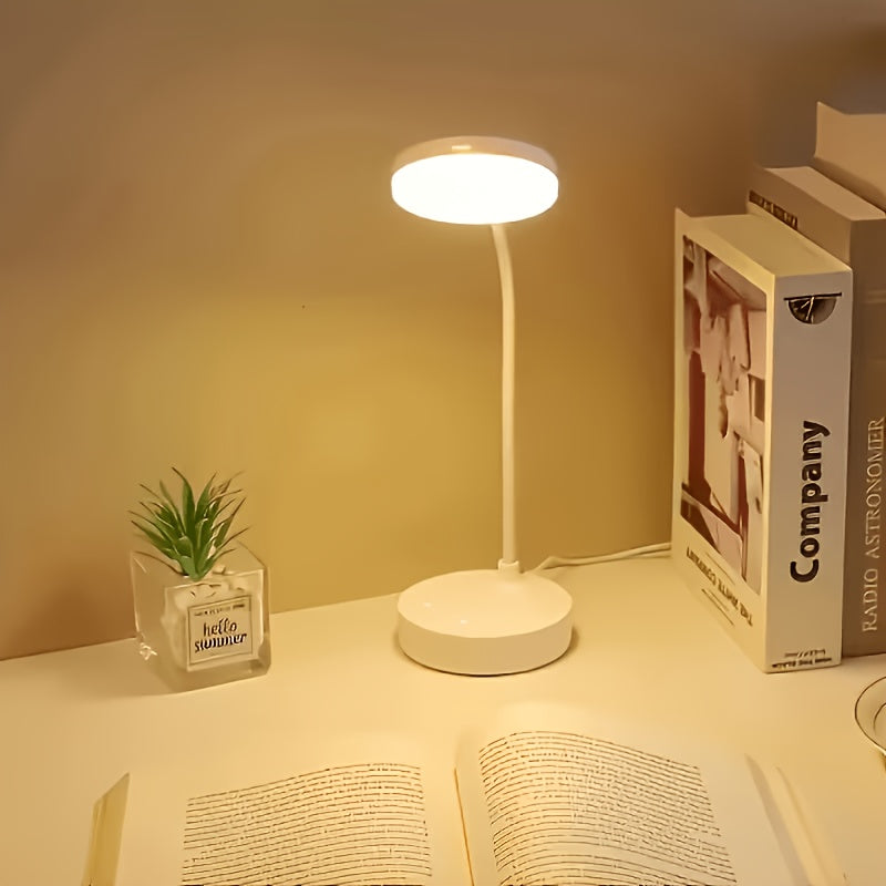 Lampe de bureau blanche à col de cygne, 33 cm de hauteur
