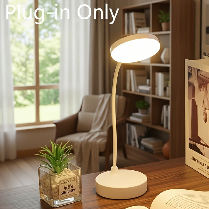 Lampe de bureau blanche à tige flexible, variation continue