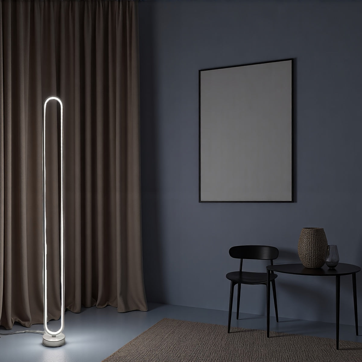 Lampe de bureau boucle LED 123 cm, trois teintes sur USB