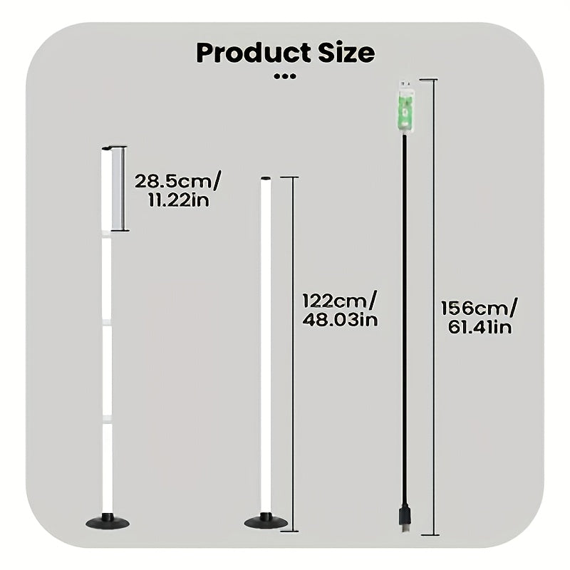 Lampe de bureau colonne RGB de 122 cm, seule ou par deux