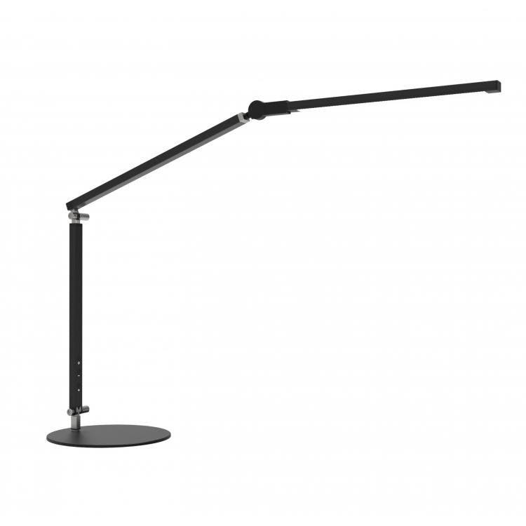 Lampe de bureau design noire à bras articulé et barre LED