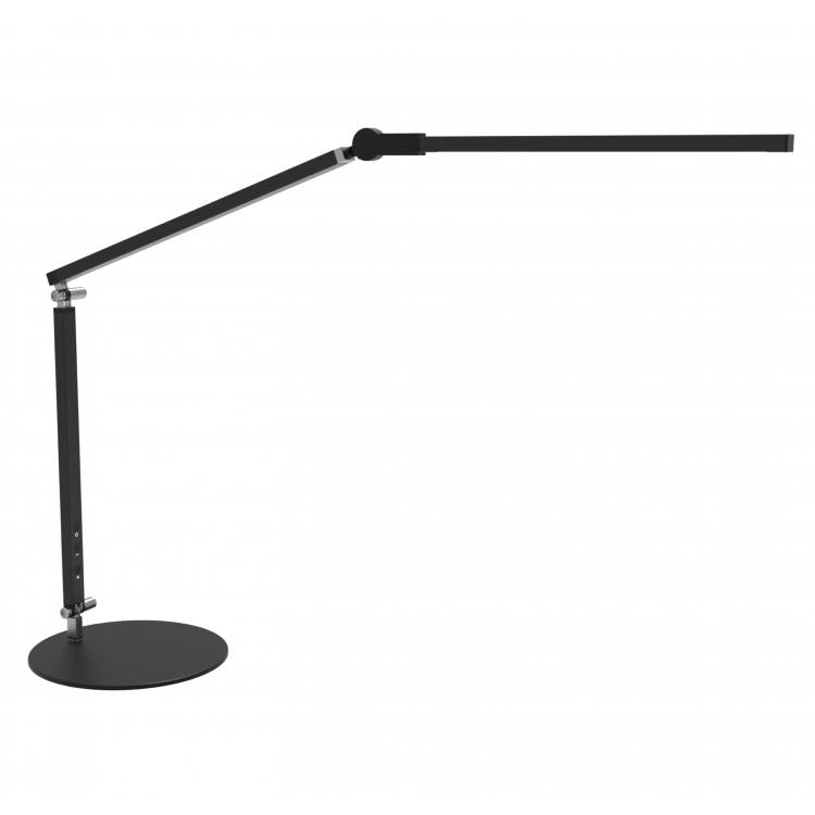 Lampe de bureau design noire à bras articulé et barre LED