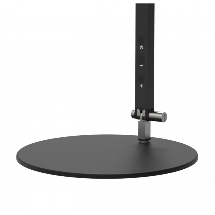 Lampe de bureau design noire à bras articulé et barre LED