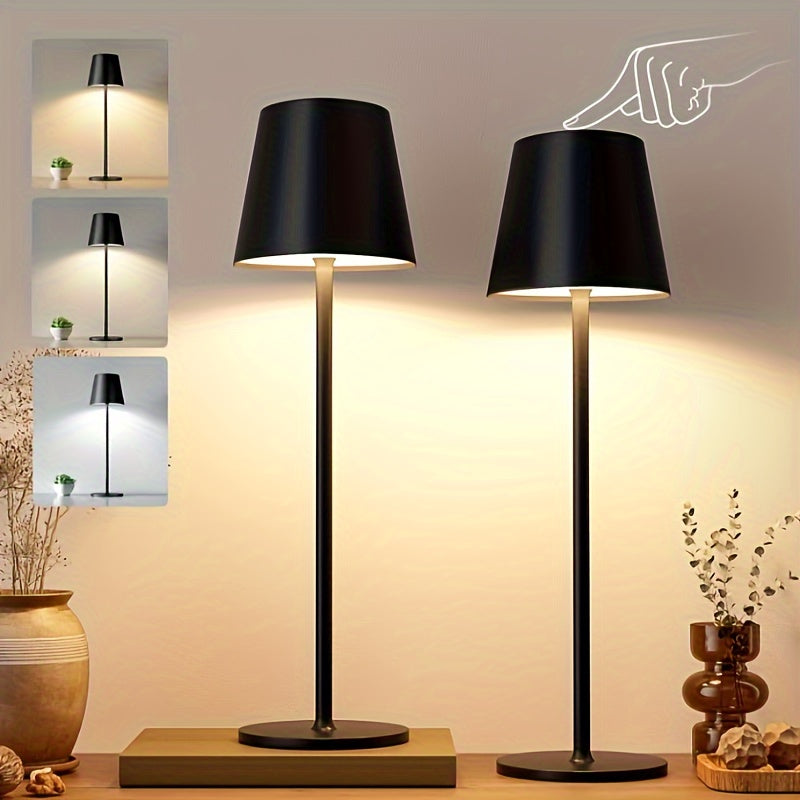 Lampe de bureau sans fil métal, paire de 36,5 cm à poser