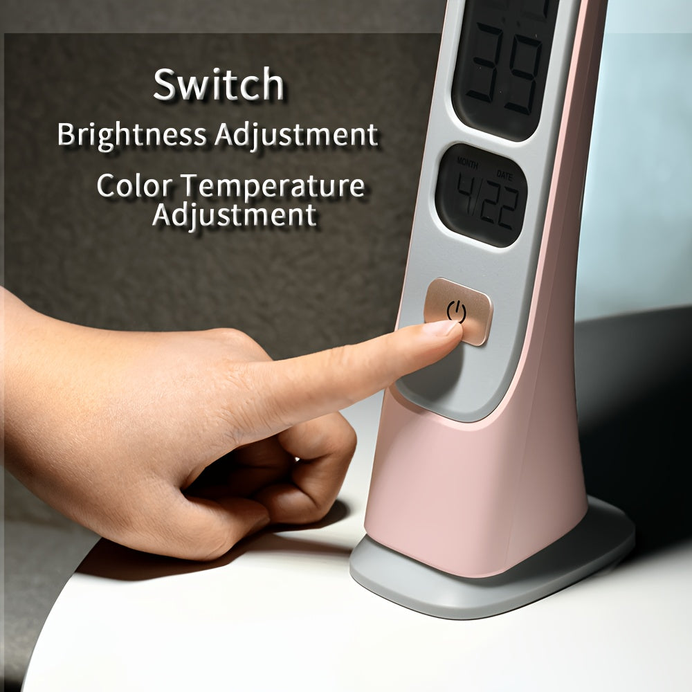 Lampe de bureau pliante sans fil, horloge et date à l'écran