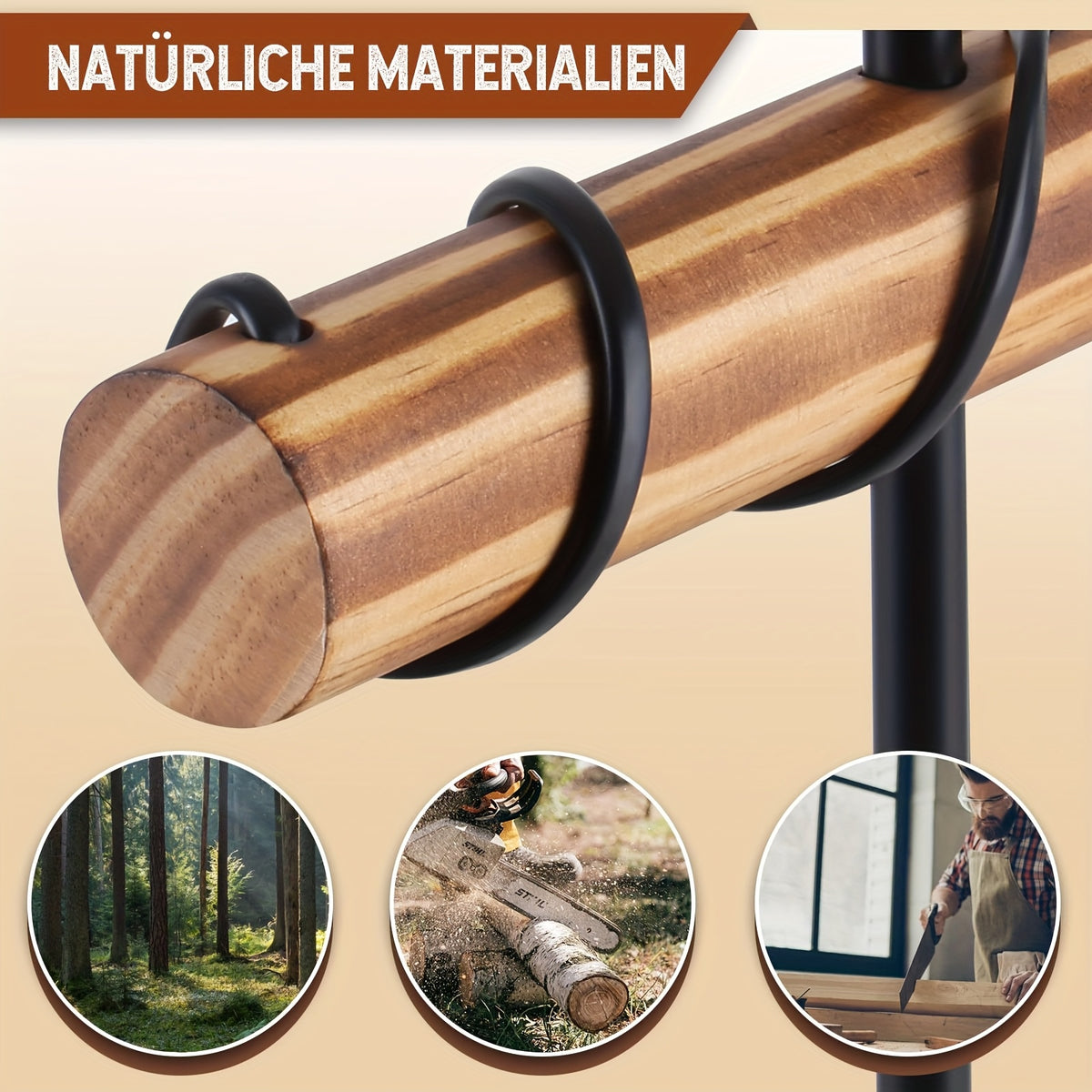 Lampe de bureau industrielle bois, cage goutte E27, 46 cm