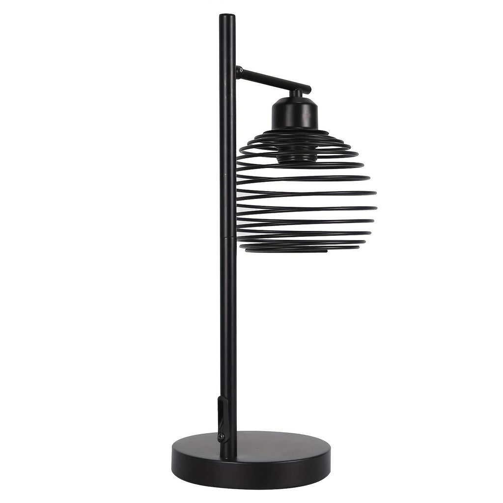 Lampe de bureau industrielle cage spirale, lot de 2, E27
