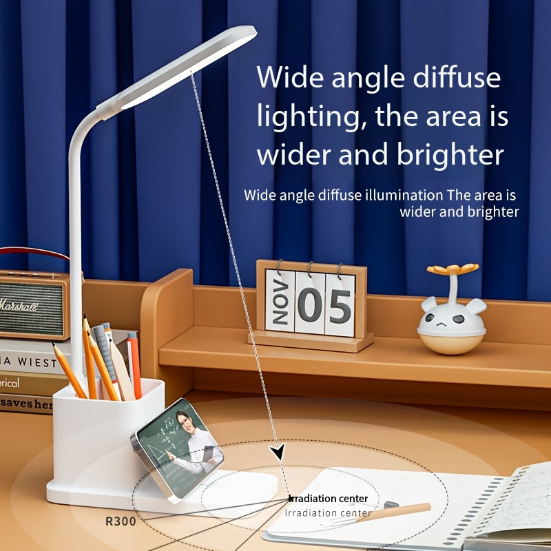 Lampe de bureau LED blanche à charge sans fil par induction