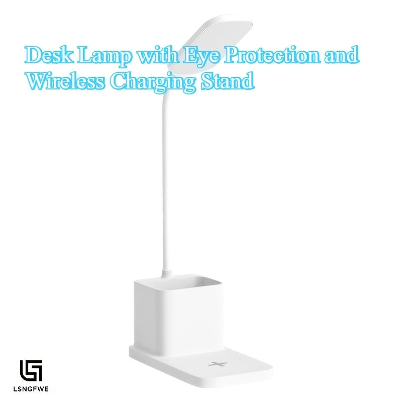 Lampe de bureau LED blanche à charge sans fil par induction
