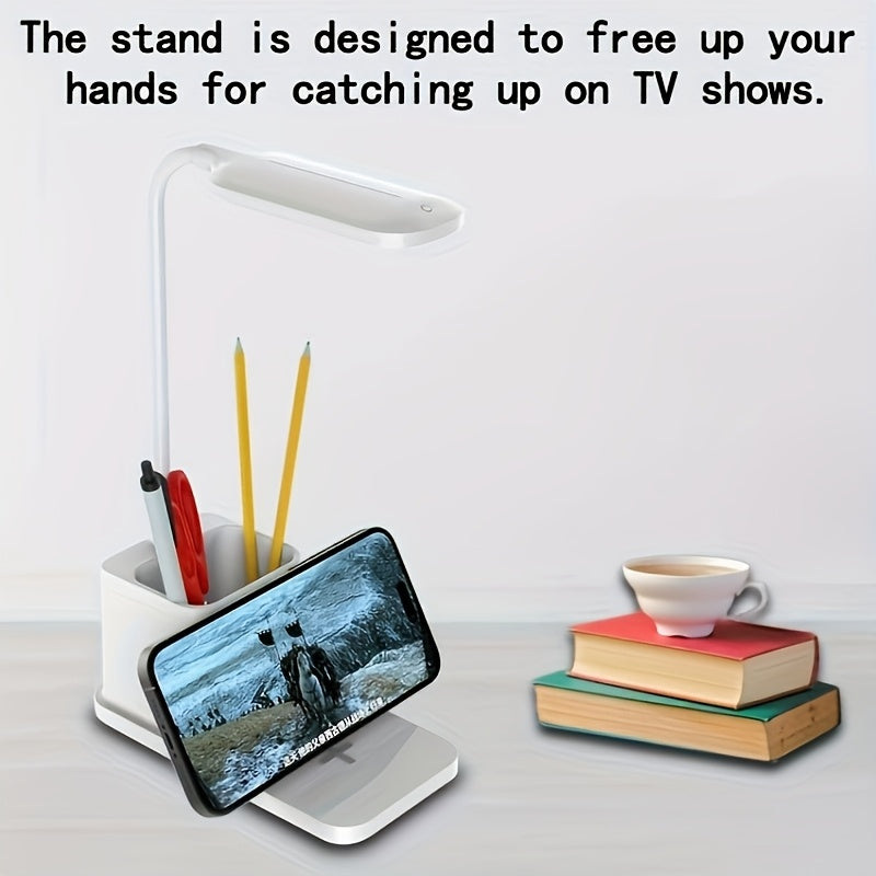 Lampe de bureau LED blanche à charge sans fil par induction