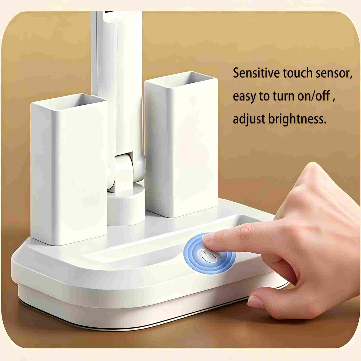 Lampe de bureau LED blanche double panneau de 33 cm à horloge