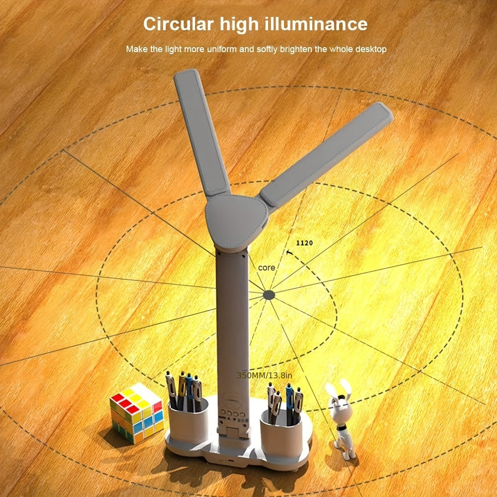 Lampe de bureau LED double tête blanche à écran horloge