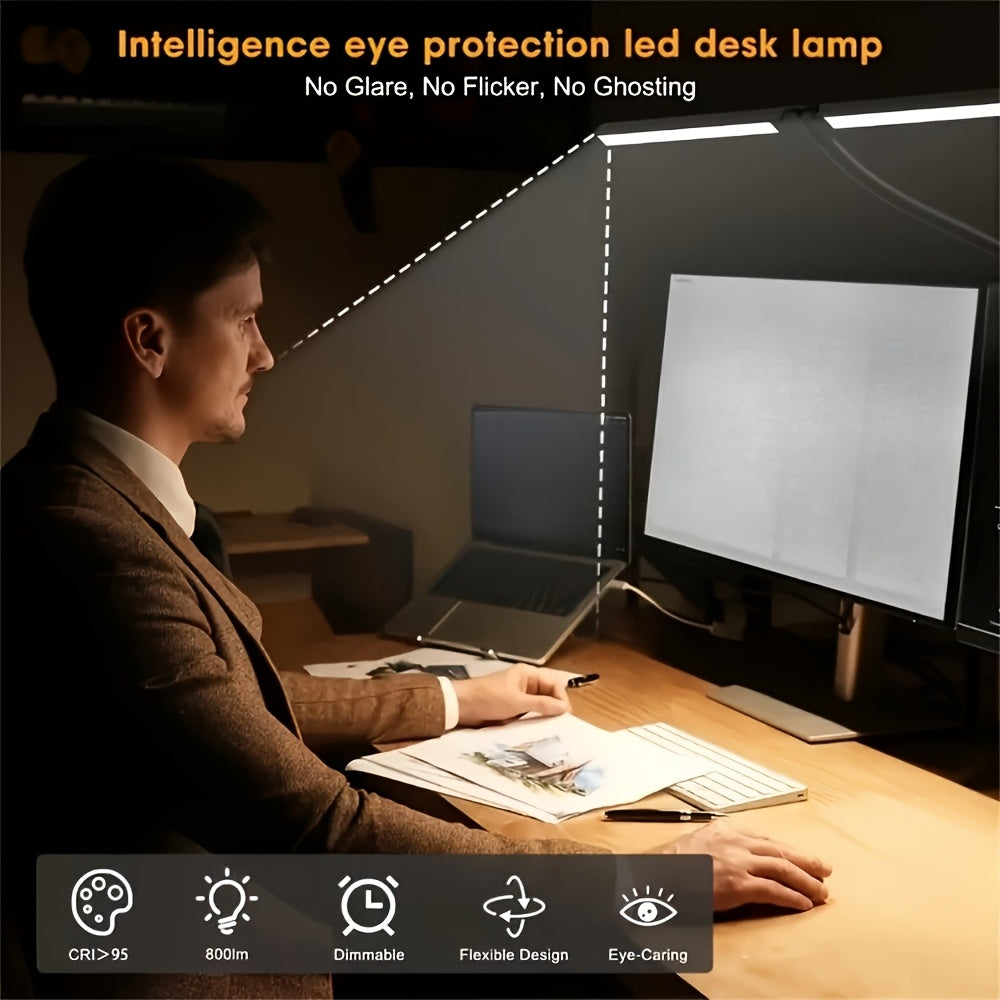 Lampe de bureau LED à pince blanche de 800 lumens IRC 95