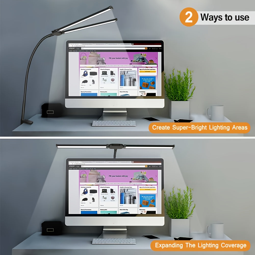 Lampe de bureau LED à pince blanche de 800 lumens IRC 95