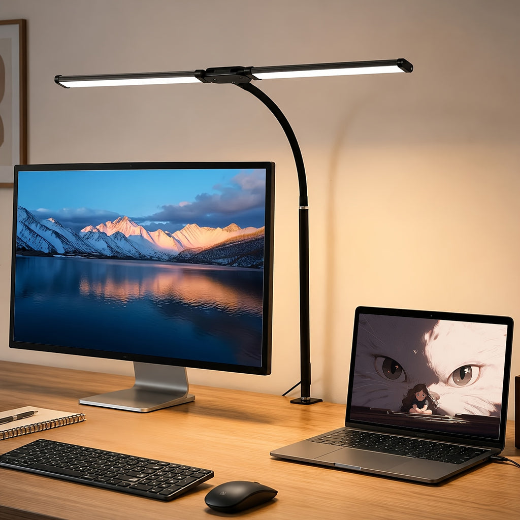 Lampe de bureau LED à pince de 74 cm à col de cygne IRC 90