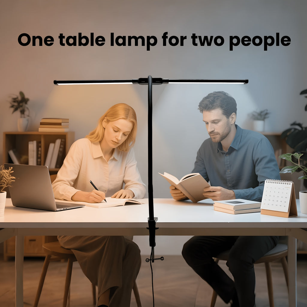 Lampe de bureau LED à pince double barre de 61,5 cm IRC 90