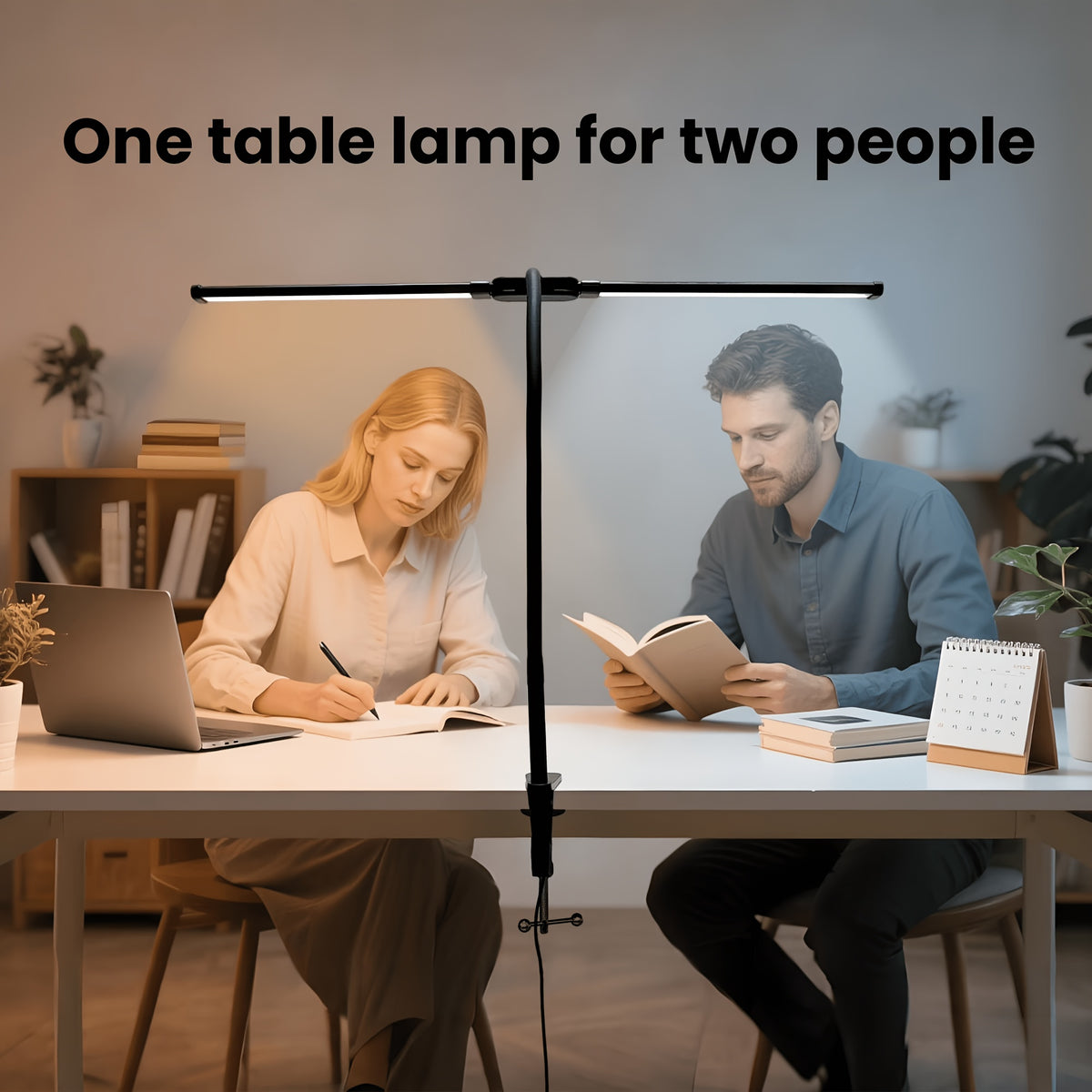 Lampe de bureau LED à pince double barre de 61,5 cm IRC 90